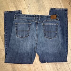 Men’s Lucky Brand 329 Classic Straight Blue Denim Jeans Size 42X34 Med Wash
